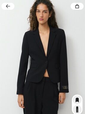 Aritzia etiquette crepette Black Tailored Single-Button Blazer
